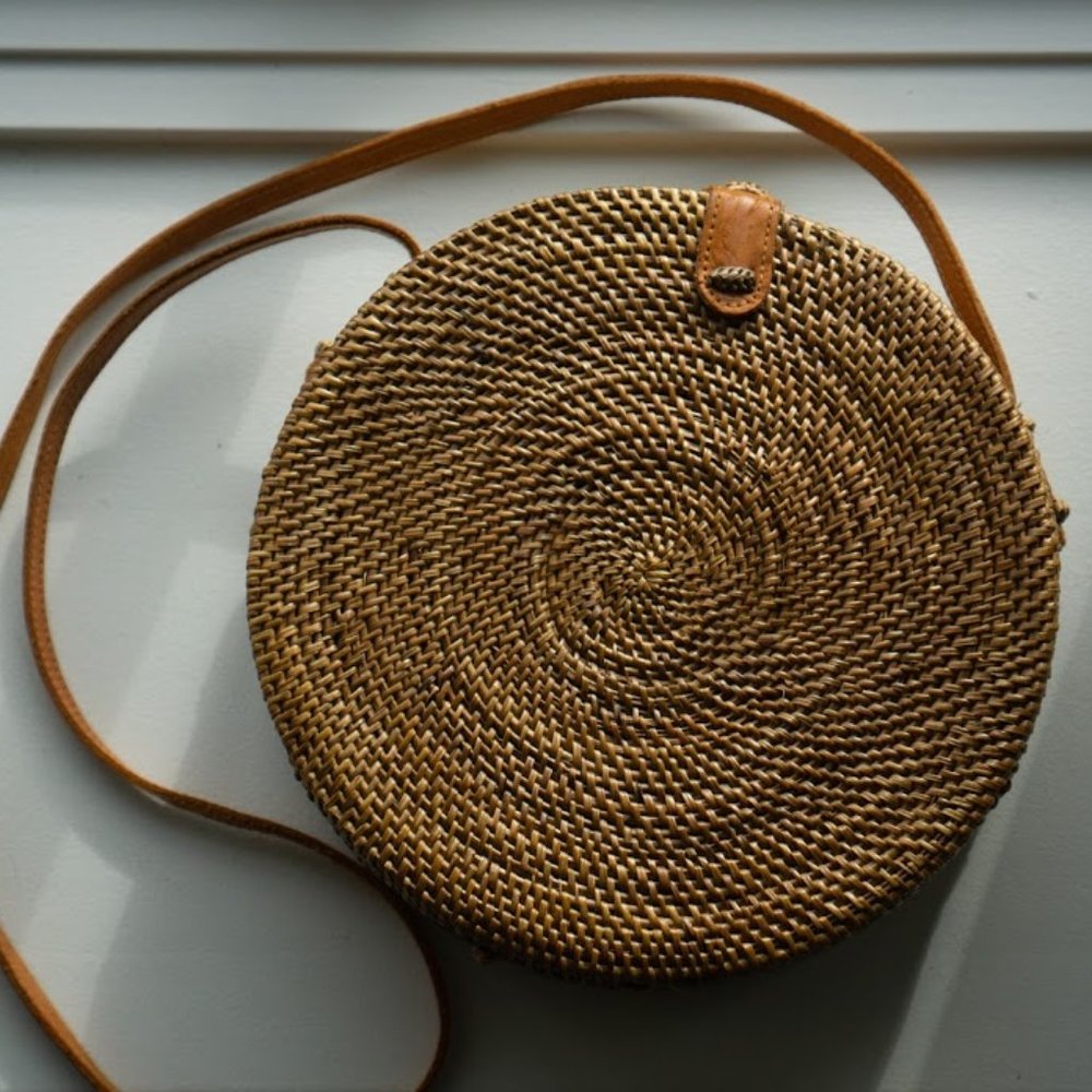 Vintage Round Rattan Shoulder Bag